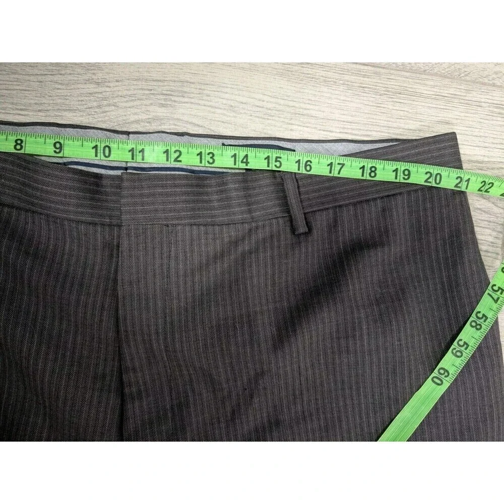 Banana Republic Straight Trouser Pants Mens Gray‎ Wool Size 42x27 Short N88